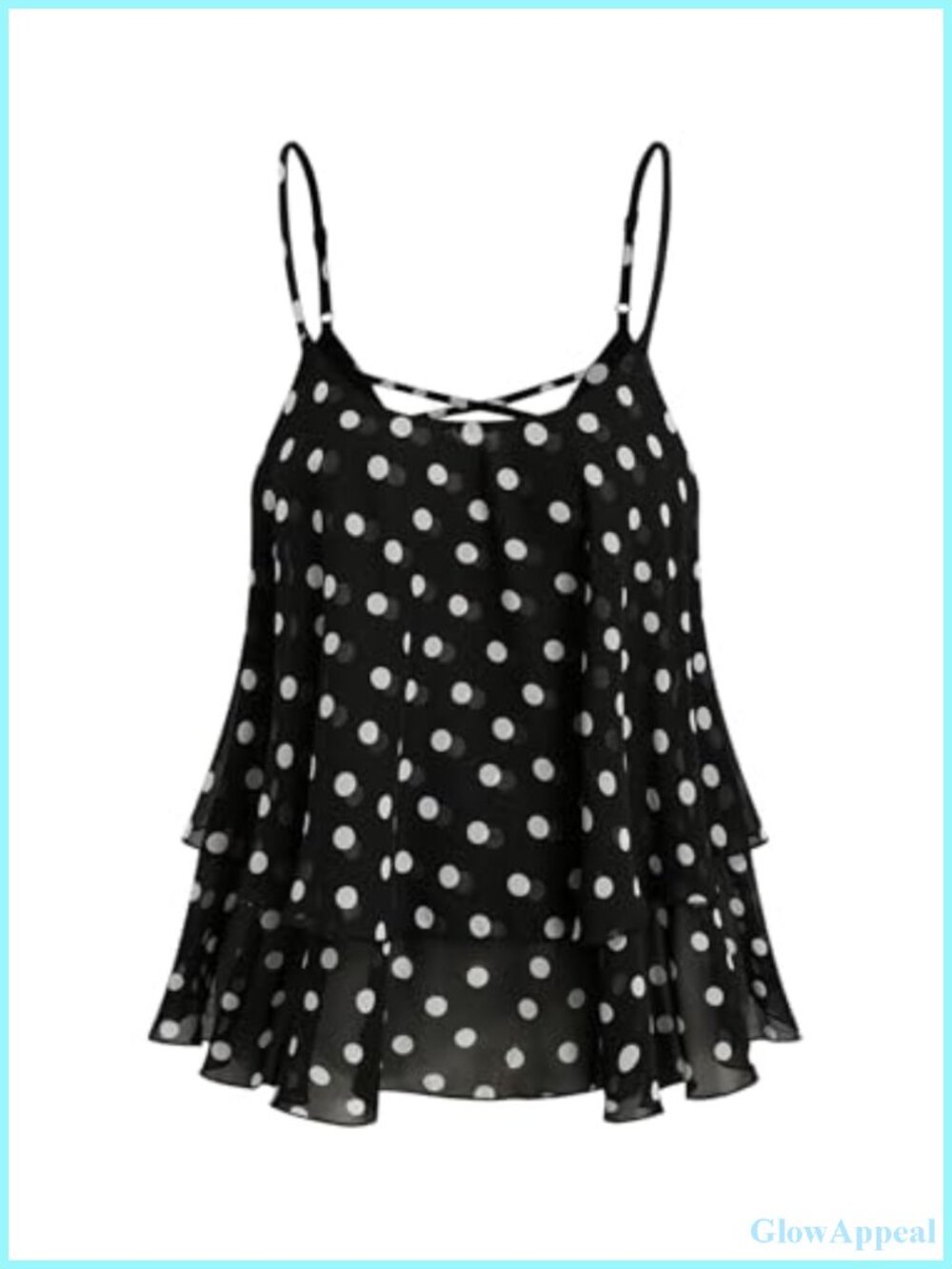 Plus Size Polka Dot Tank Top Ruffle Tiered Sleeveless Babydoll Y2K Cami